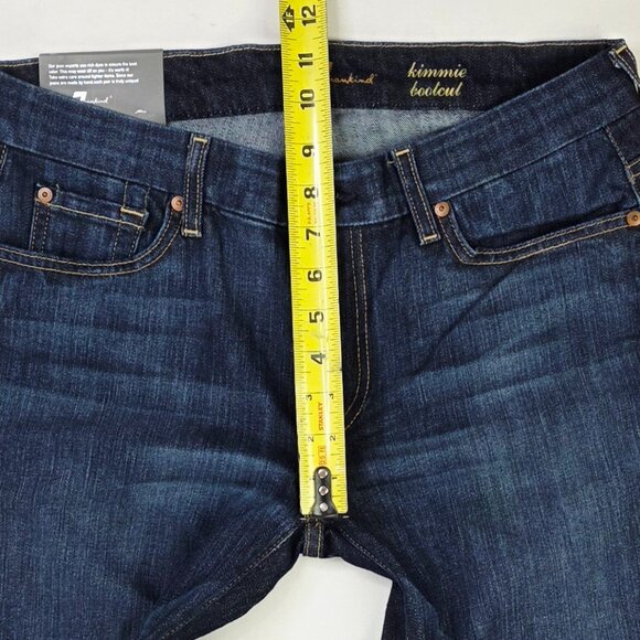 7 For All Mankind Size 31X36 Womens Kimmie Bootcut Blue Denim Jeans NWT USA - Picture 2 of 13